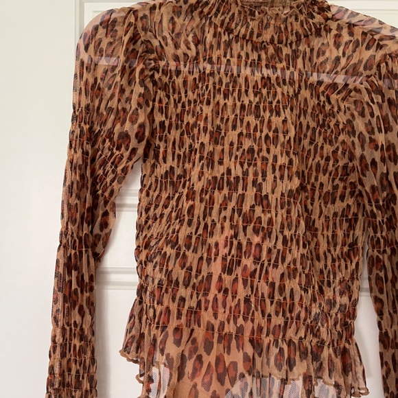 Free People Smocked Hello There Mesh Top, XS - Picture 4 of 4